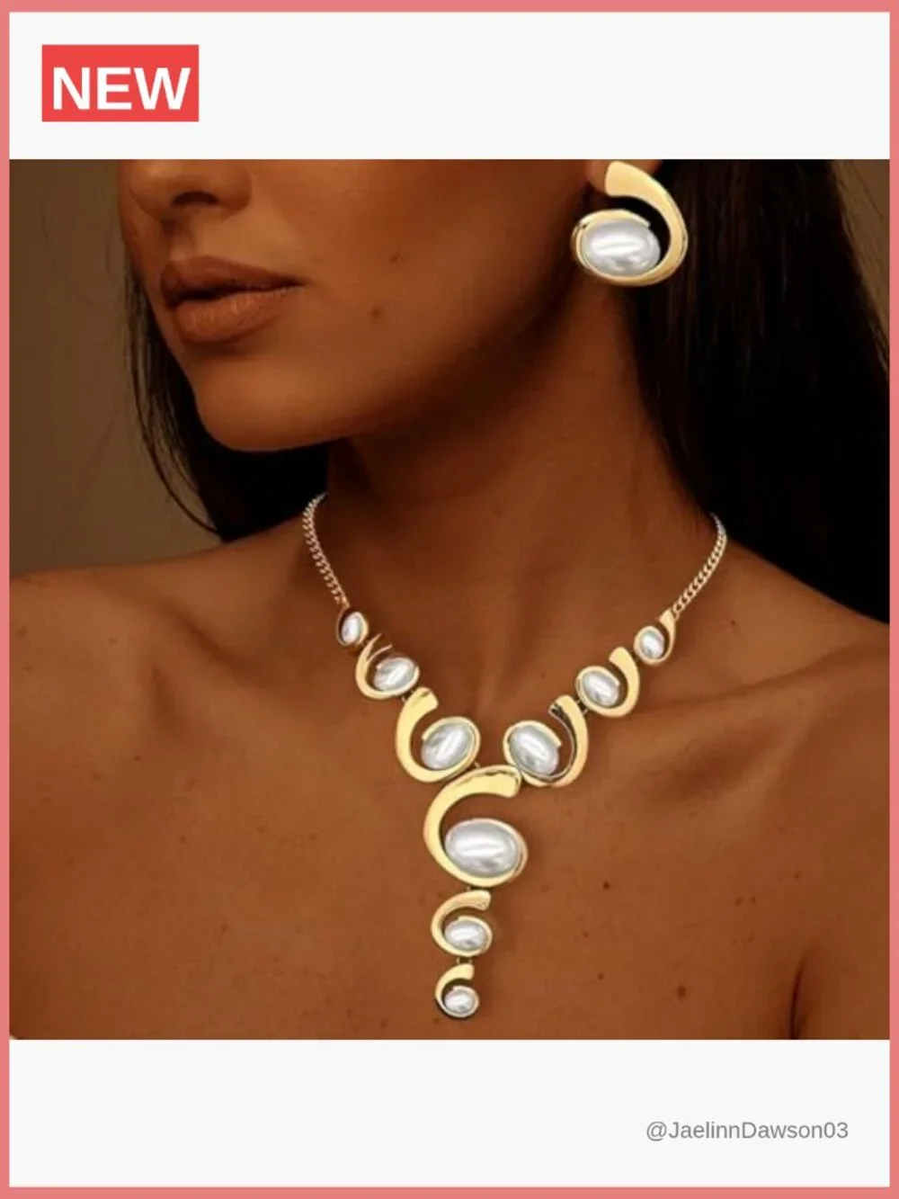 Boho Western Chunky Pendant Necklace Stack Earring Set Trendy Adjustable